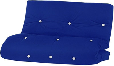 Fibre Foam Filled Futon Mattress, (3 Seater Double(135x190cm), Dark Blue)
