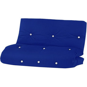 Fibre Foam Filled Futon Mattress, (3 Seater Double(135x190cm), Dark Blue)