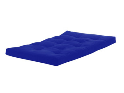 Fibre Foam Filled Futon Mattress, (3 Seater Double(135x190cm), Dark Blue)