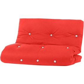 Fibre Foam Filled Futon Mattress, (3 Seater Double(135x190cm), Red)