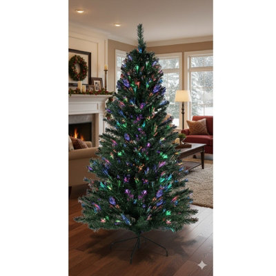 Fibre Optic 4ft Artificial Christmas Tree - Easy Assembly Xmas Tree ...