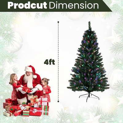 Fibre Optic 4ft Artificial Christmas Tree - Easy Assembly Xmas Tree ...