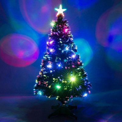 Fibre Optic Christmas Trees LED Lights Pre Lit Star Color Changing Tree
