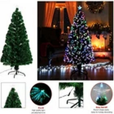 Fibre Optic Christmas Trees XMAS LED Lights Pre Lit Star Color Changing ...