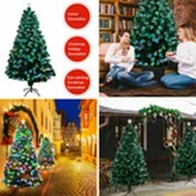 Fibre Optic Christmas Trees XMAS LED Lights Pre Lit Star Color Changing ...