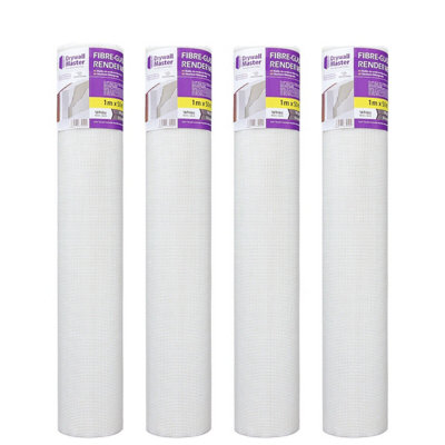 Fibreglass Rendering Render Mesh 50sqm 160g/m2 4x4 mm Drywall Master Pack of 4