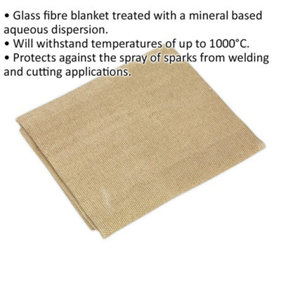 Fibreglass Spark Proof Welding Blanket - 2000mm x 1000mm - Protective Cover