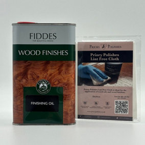 Fiddes Finishing Oil, 1 Litre & Free Priory Polishes Lint Free Cloth