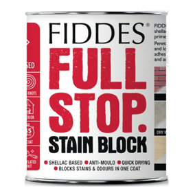 Fiddes Full Stop Stain Blocker Shellac Based Universal Primer White - 1 Litre
