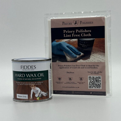 Fiddes Hard Wax Oil, Belgium Grey 250ml + Free Priory Free Cloth