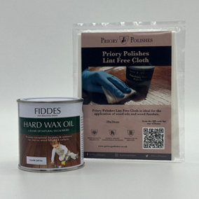 Fiddes Hard Wax Oil, Clear Satin 250ml + Free Priory Free Cloth