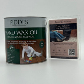 Fiddes Hard Wax Oil, Dark Oak 2.5L + Free Priory Free Cloth