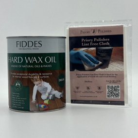 Fiddes Hard Wax Oil, English 1L + Free Priory Free Cloth