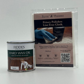Fiddes Hard Wax Oil, English 250ml + Free Priory Free Cloth