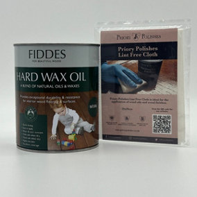 Fiddes Hard Wax Oil, Natural 1L + Free Priory Free Cloth
