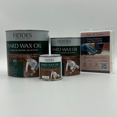 Fiddes Hard Wax Oil, Rustic Oak 250ml + Free Priory Free Cloth