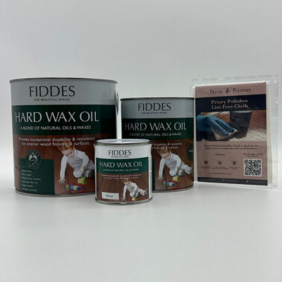 Fiddes Hard Wax Oil, Walnut 2.5L + Free Priory Free Cloth