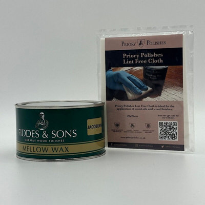 Fiddes Mellow Wax, Jacobean 400ml & Free Priory Polishes Lint Free Cloth