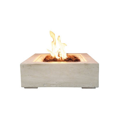 Field & Flame Mazus Fire Pit in Travertine