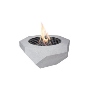 Field & Flame Rhoda Wood Burning BBQ Fire Pit in Concrete Grey 26744