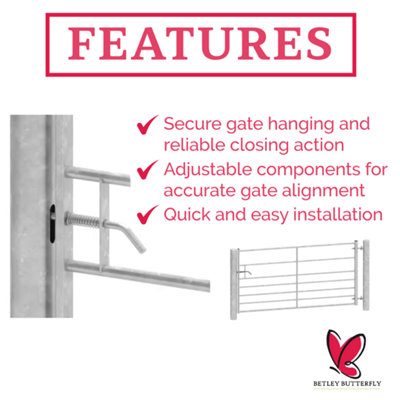 Field Gate Fixing Kit for Metal Gates 19mm x 100mm Adjustable Gate Eyes ...