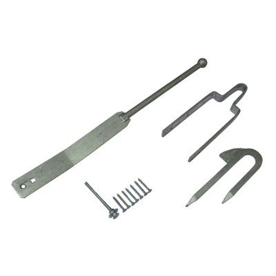 Field Gate Spring Fastener Set (Galvanised Staple Latch Catch Fixing Kit)