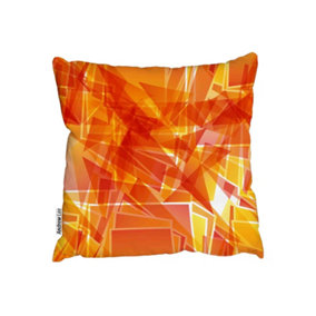 Fiery red geometric shapes (Outdoor Cushion) / 45cm x 45cm