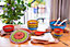 Fiesta Hand Painted Pattern Ceramic Kitchen Dining Tortilla Servers Orange (Diam) 25cm
