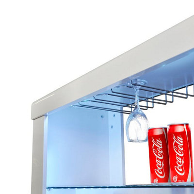 Fiesta High Gloss Bar Table Unit In White With LED Lighting