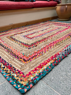 Fiesta Organic Jute Braided Rug, Multi