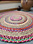 FIESTA Round Rug Jute Hand Woven with Recycled Fabric / 150 cm Diameter