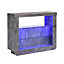 Fiesta Wooden Bar Table Unit In Concrete Effect With LED Lights