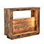 Fiesta Wooden Bar Table Unit In Rustic Oak With LED Lights