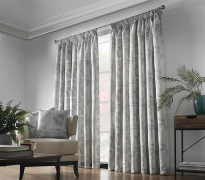 Fiji Taped Top Curtains Silver 168cm x 183cm