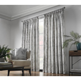 Fiji Taped Top Curtains Silver 168cm x 229cm