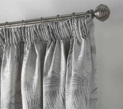 Fiji Taped Top Curtains Silver 229cm x 274cm