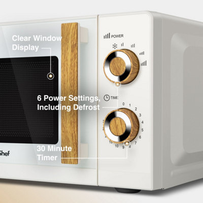 Fika Cream & Wood 20L Microwave