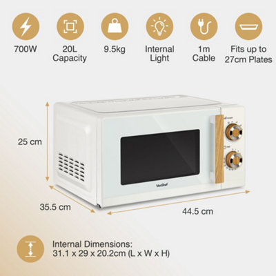 Fika Cream & Wood 20L Microwave