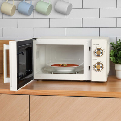 Fika Cream & Wood 20L Microwave