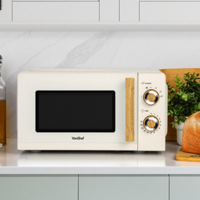Fika Cream & Wood 20L Microwave