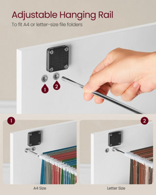 File Cabinet, Filing Cabinet for Home Office, Printer Stand, with 2 ...