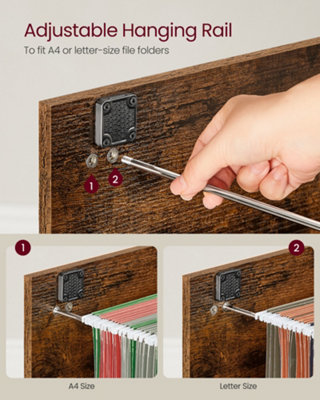 File Cabinet, Filing Cabinet for Home Office, Printer Stand, with 2 ...