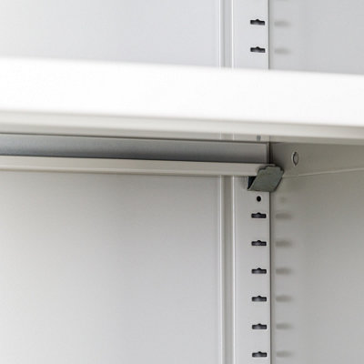 Filing Cabinet Set - 5 height-adjustable shelves, lockable doors - Set of 2 - grey