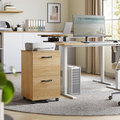 Filing Cabinet with Two Drawers, Small Rolling File Unit and Printer ...