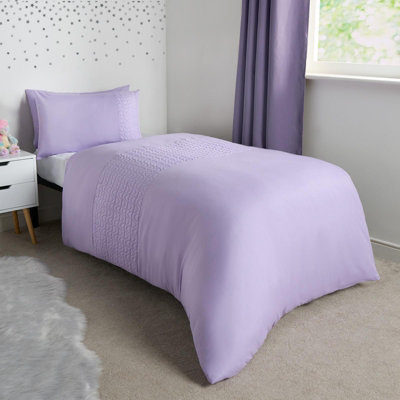 Filled Kids Heart Pinsonic Panel Duvet Cover Bedding Set, Lilac - Single