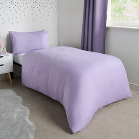 Filled Kids Heart Pinsonic Panel Duvet Cover Bedding Set, Lilac - Single