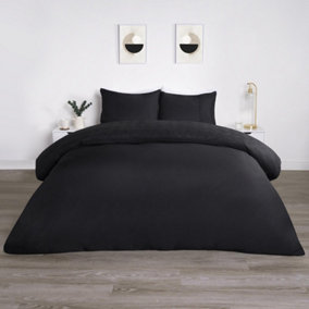 Filled Pinsonic Geo Panel Duvet Cover Bedding Set, Black - Double