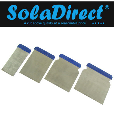 Filling Tools Metal Putty Spatulas, Set of 4, Scraper / Plaster / Drywall / Crack Filler Applicators Spreaders