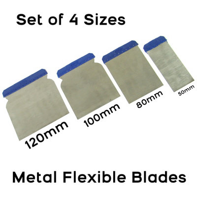 Filling Tools Metal Putty Spatulas, Set of 4, Scraper / Plaster / Drywall / Crack Filler Applicators Spreaders
