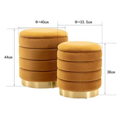Fillipa Modern Round Velvet Storage Pouffe Ottoman Footstool
